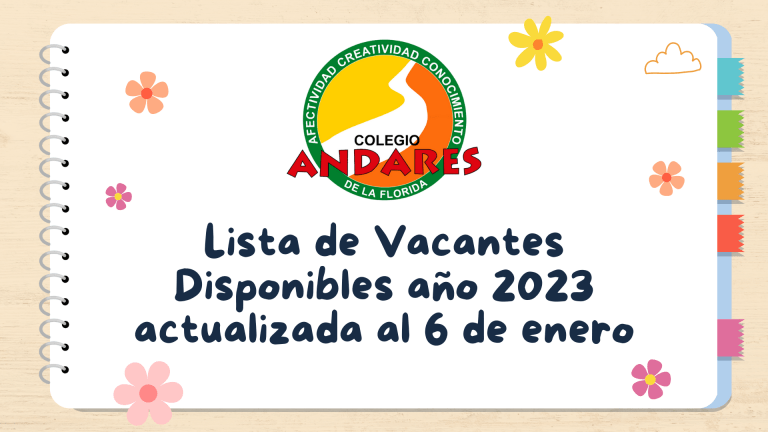Vacantes disponibles por curso, actualizado al 6 de enero 2023