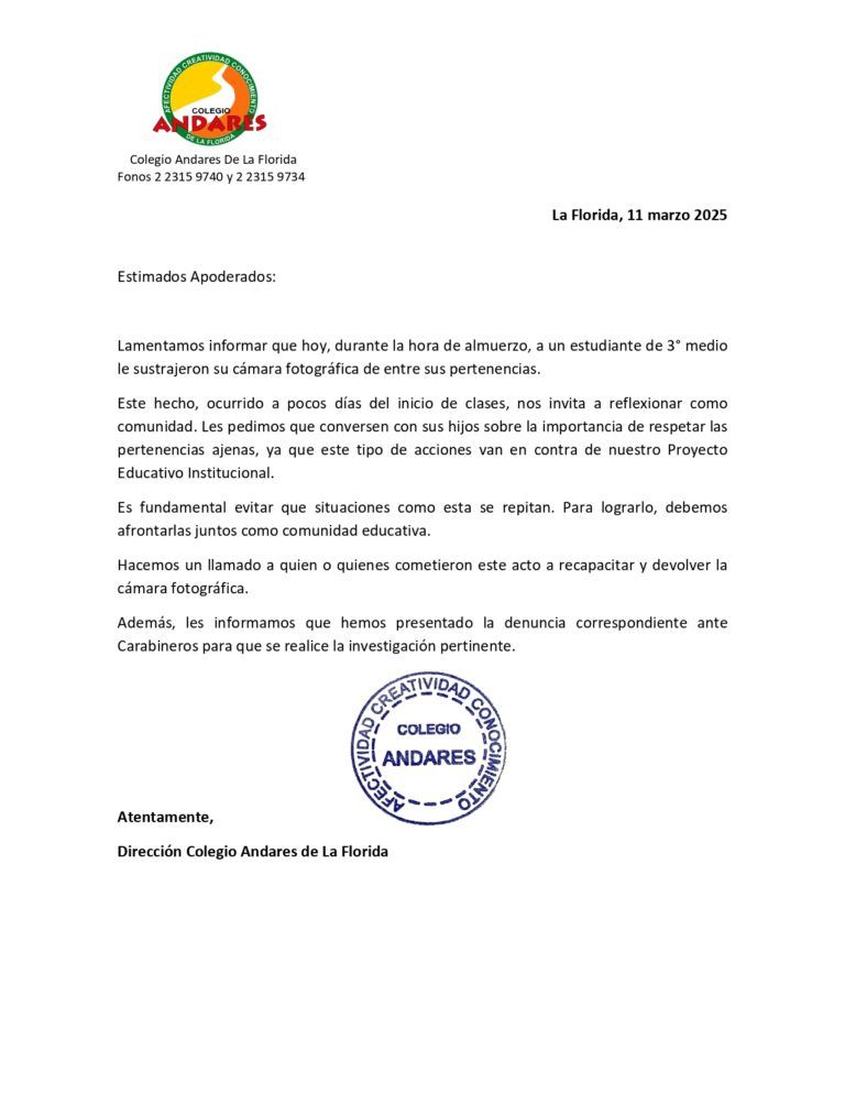 Comunicamos a la comunidad